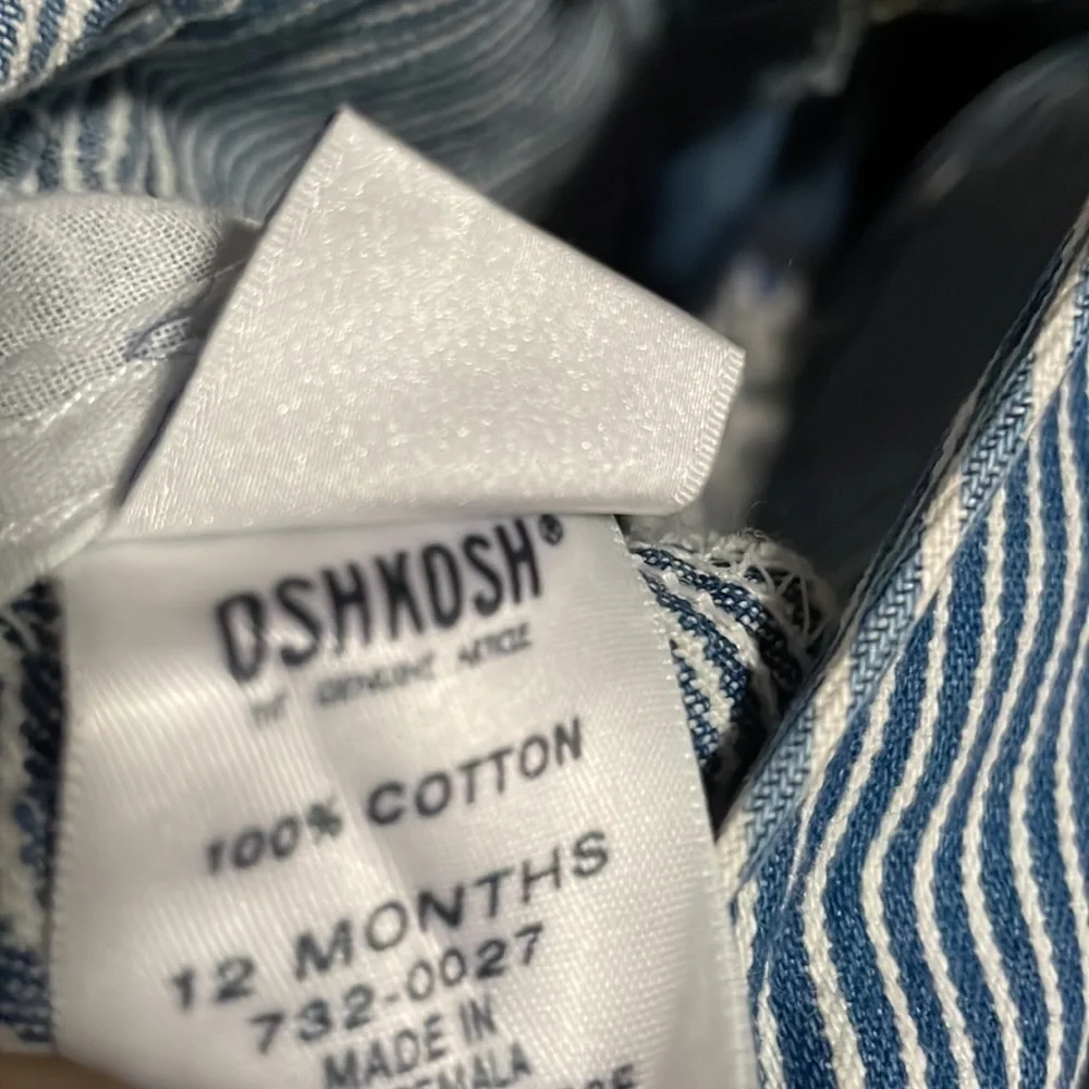 Oshkosh blue striped engineer conductor shortalls